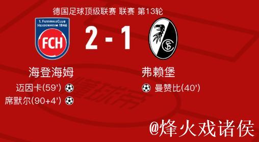 海登海姆2-1逆转弗赖堡,席默尔、迈因卡破门 海登海姆2-1逆转弗赖堡,席默尔、迈因卡破门